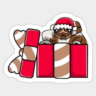 Cute Piebald Ball Python in Christmas Gift Sticker